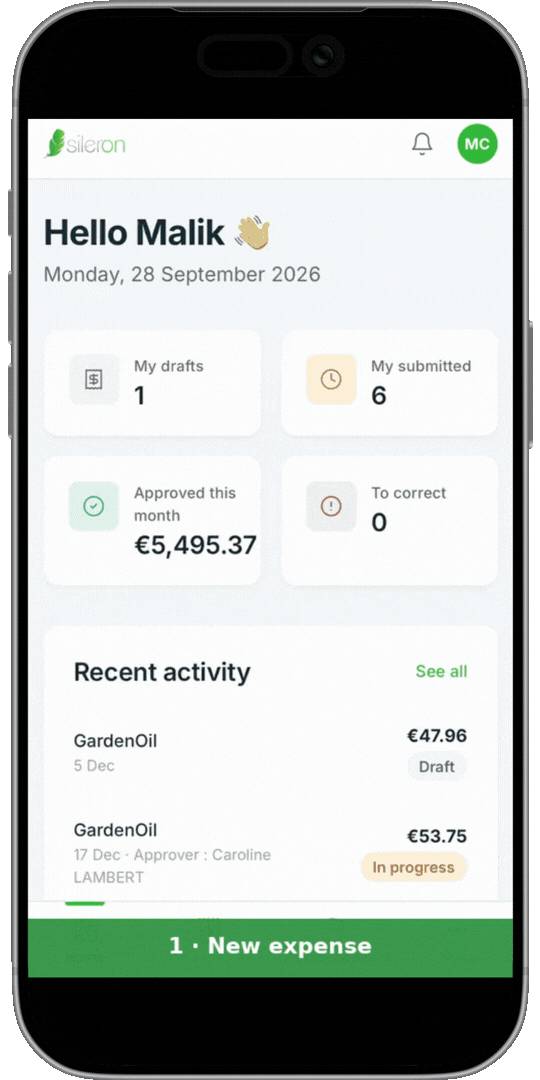 Mockup Easy2Spend - expense report management solution